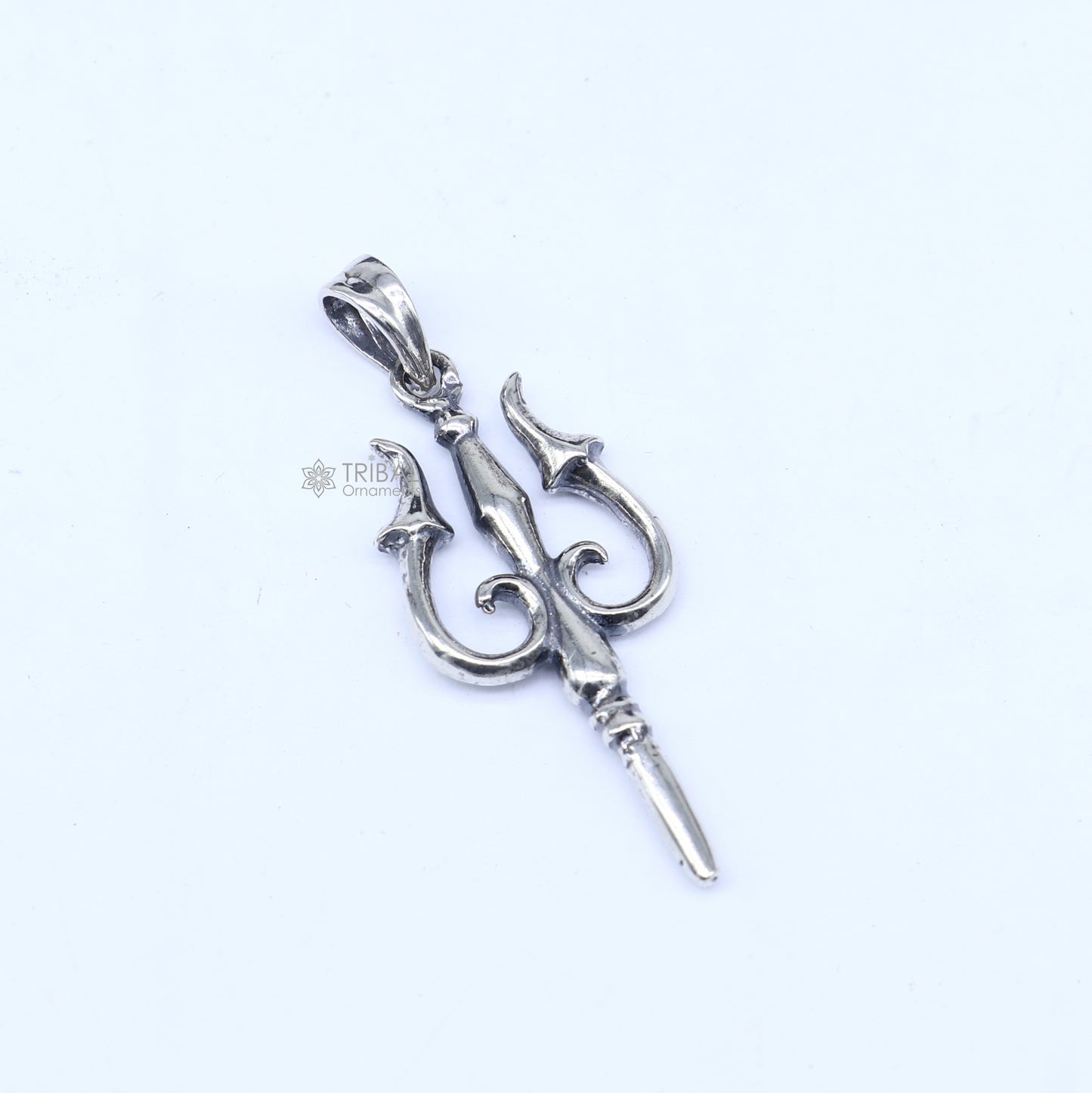 925 Sterling silver handmade Trishul (trident) pendant,nsp854 - TRIBAL ORNAMENTS