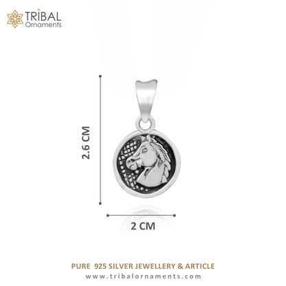 925 sterling silver unicorn horse pendant by TRIBAL ORNAMENTS, showcasing a detailed handcrafted vintage design for unique jewelry gifting