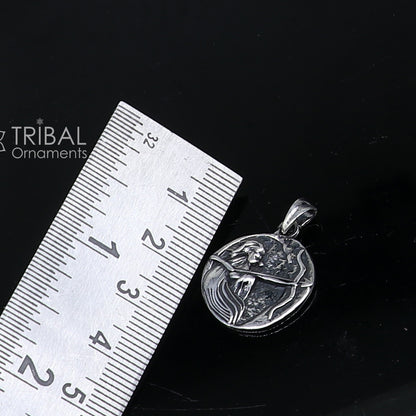 925 Sterling silver handmade Artemis charm pendant with unique tribal design by TRIBAL ORNAMENTS.