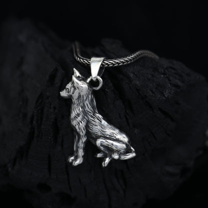 Handmade 925 sterling silver Bad Wolf pendant with unique tribal design by TRIBAL ORNAMENTS.