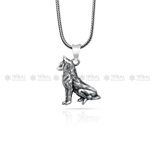 925 Sterling silver handmade  unique design bad wolf pendant nsp872 - TRIBAL ORNAMENTS