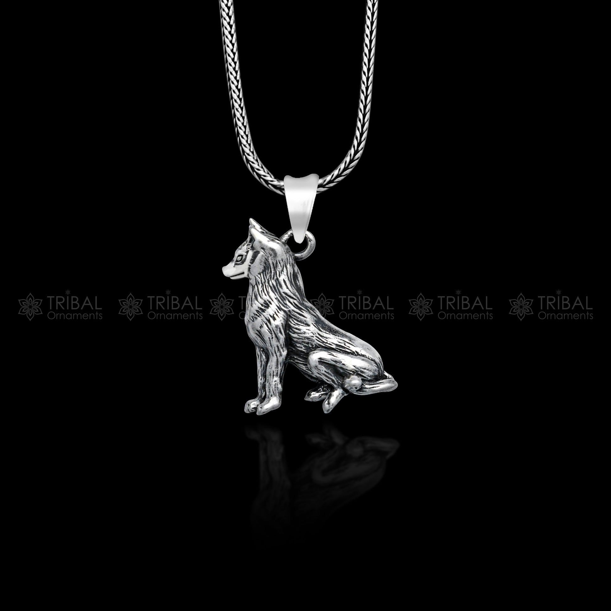925 Sterling silver handmade  unique design bad wolf pendant nsp872 - TRIBAL ORNAMENTS