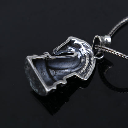 925 Sterling silver horse pendant with unique tribal design, handmade by Tribal Ornaments.