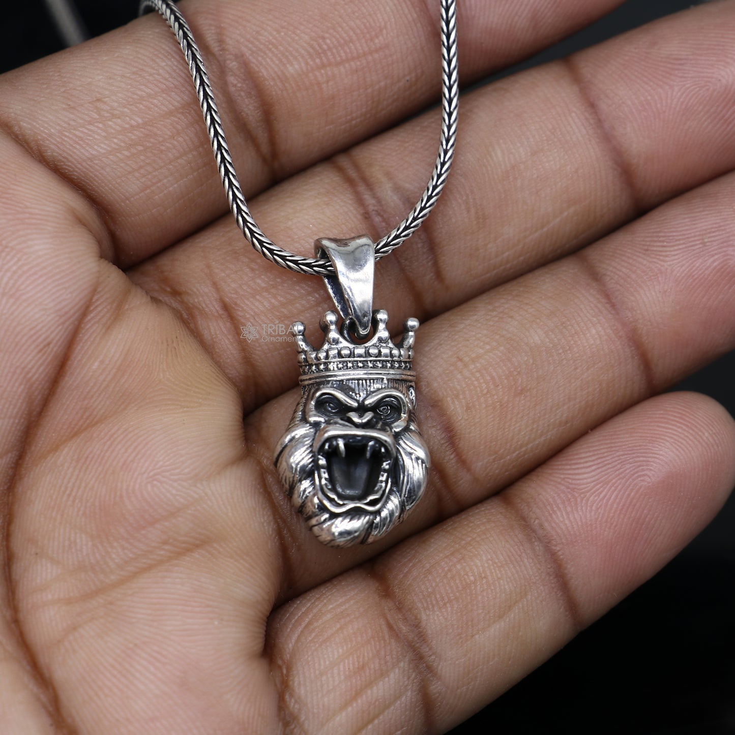925 Sterling silver handmade  unique design king kong  pendant nsp877 - TRIBAL ORNAMENTS
