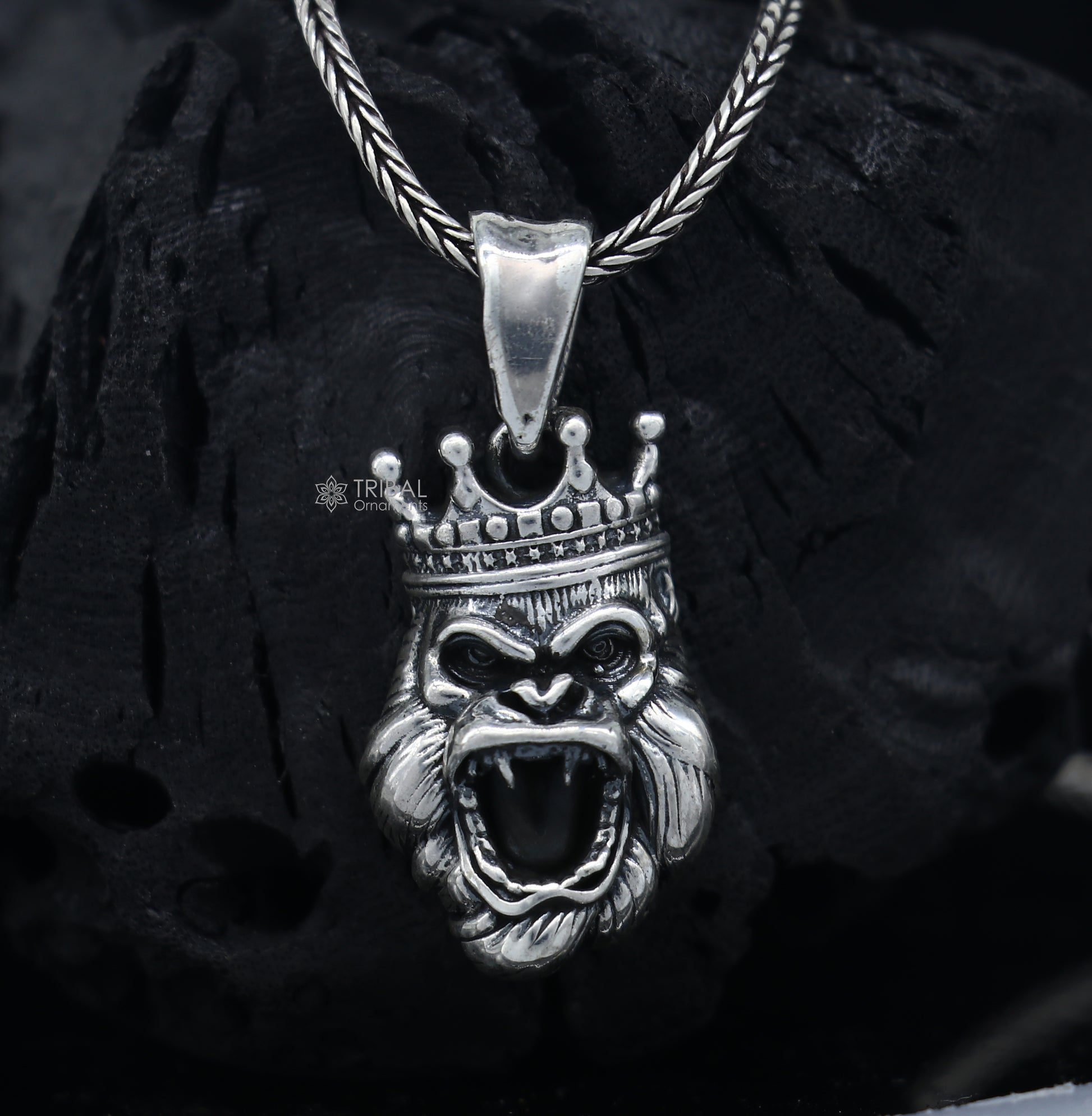 925 Sterling silver handmade  unique design king kong  pendant nsp877 - TRIBAL ORNAMENTS