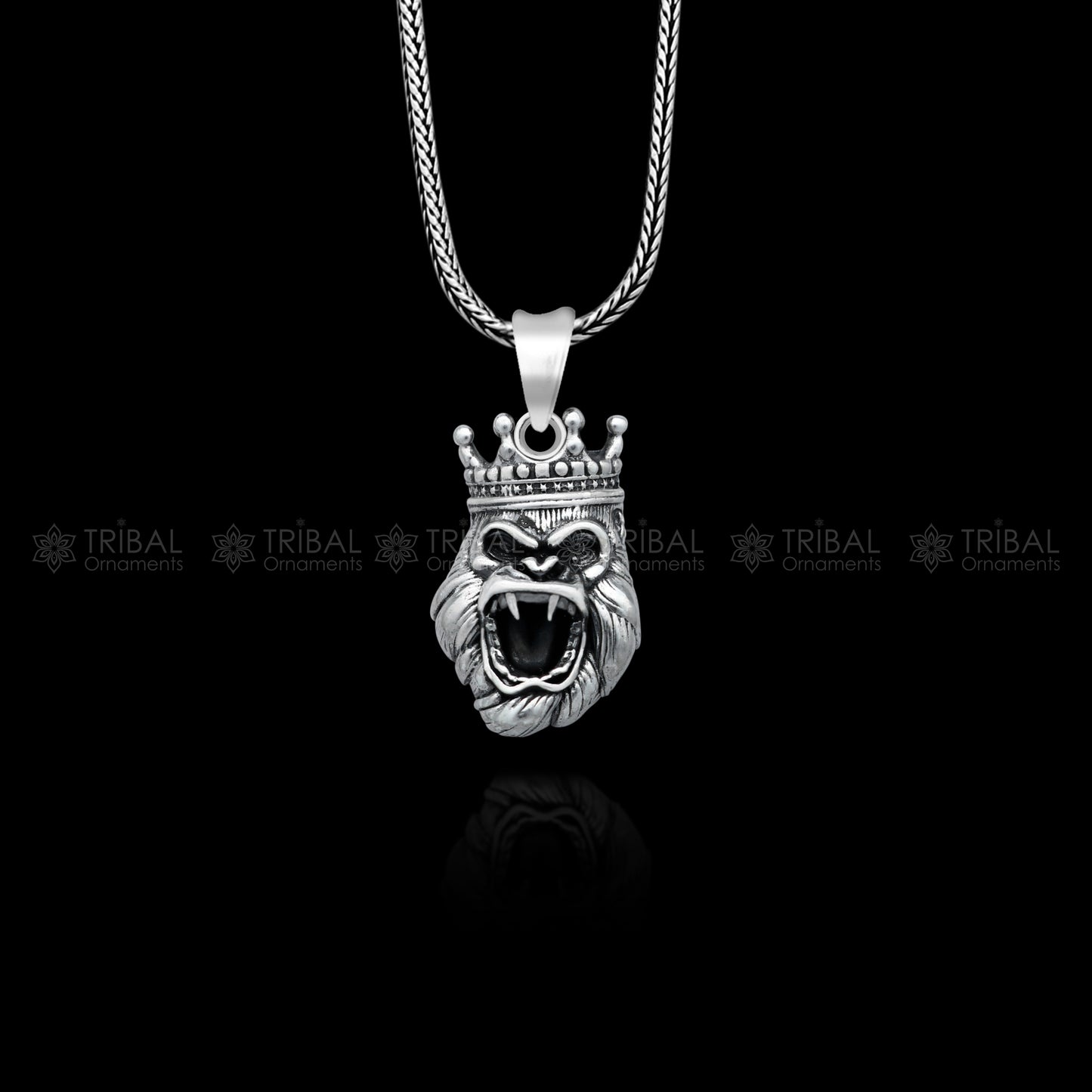 925 Sterling silver handmade  unique design king kong  pendant nsp877 - TRIBAL ORNAMENTS