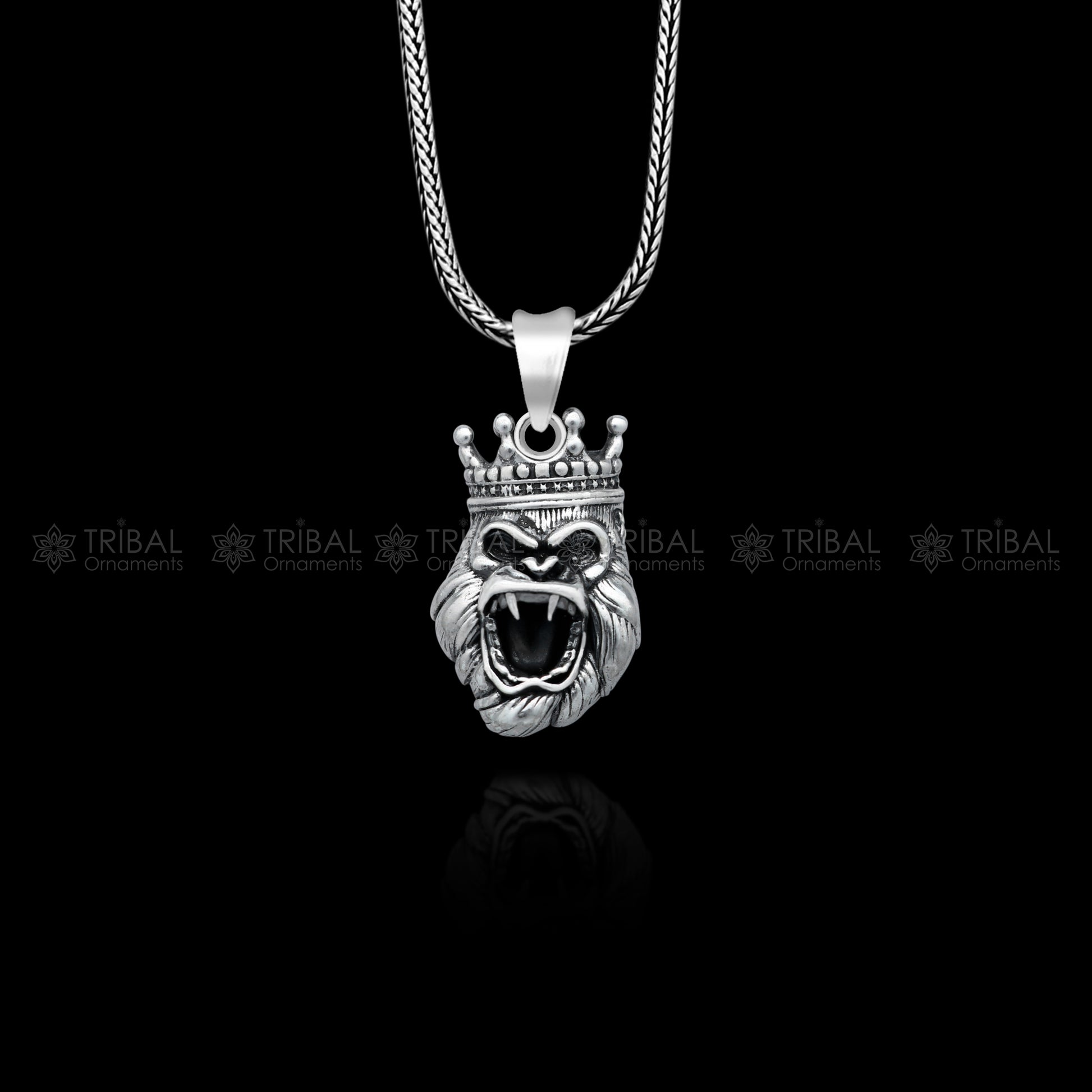 925 Sterling silver handmade  unique design king kong  pendant nsp877 - TRIBAL ORNAMENTS