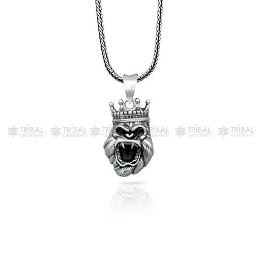 925 Sterling silver handmade  unique design king kong  pendant nsp877 - TRIBAL ORNAMENTS