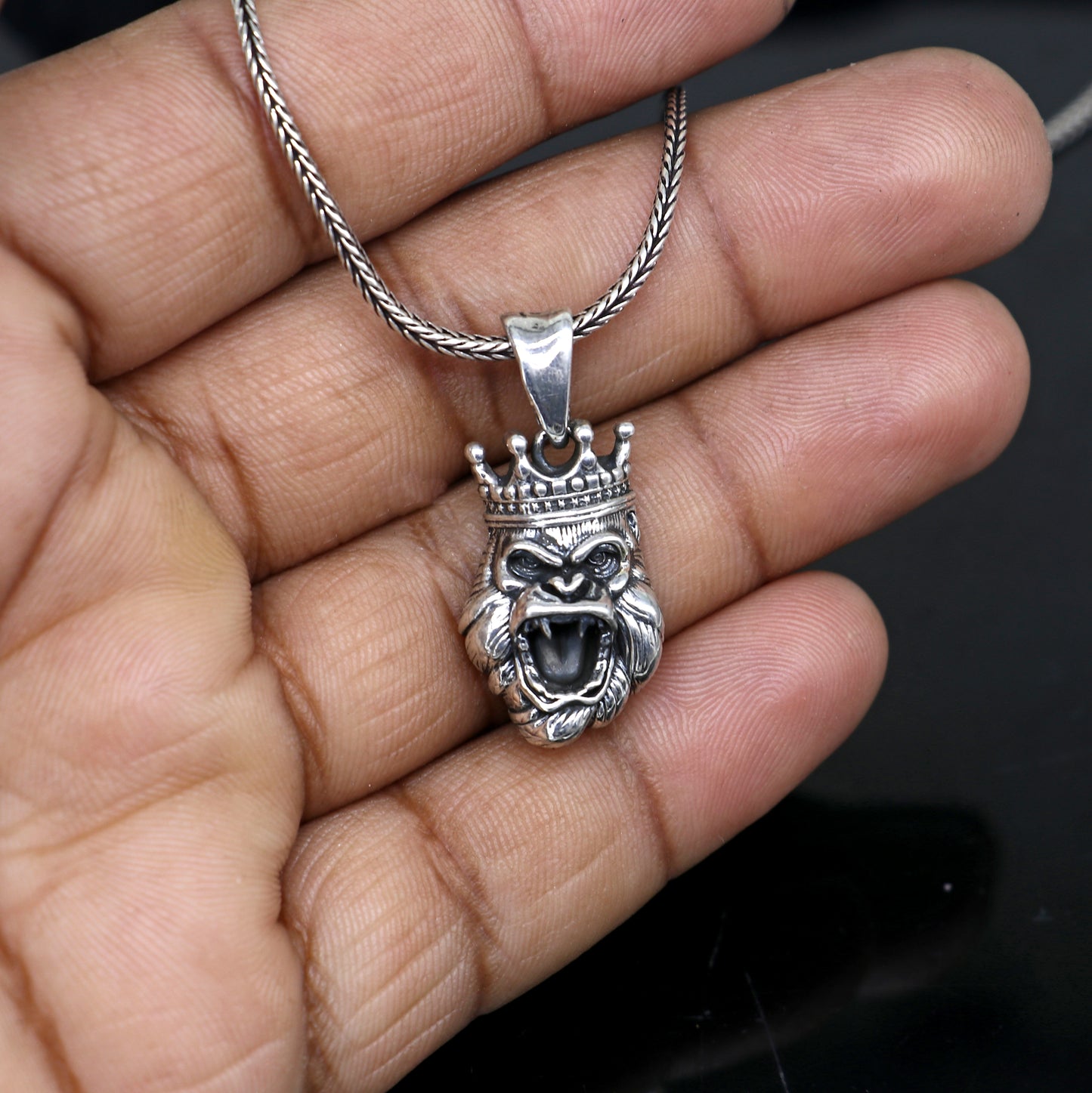 925 Sterling silver handmade  unique design king kong  pendant nsp877 - TRIBAL ORNAMENTS