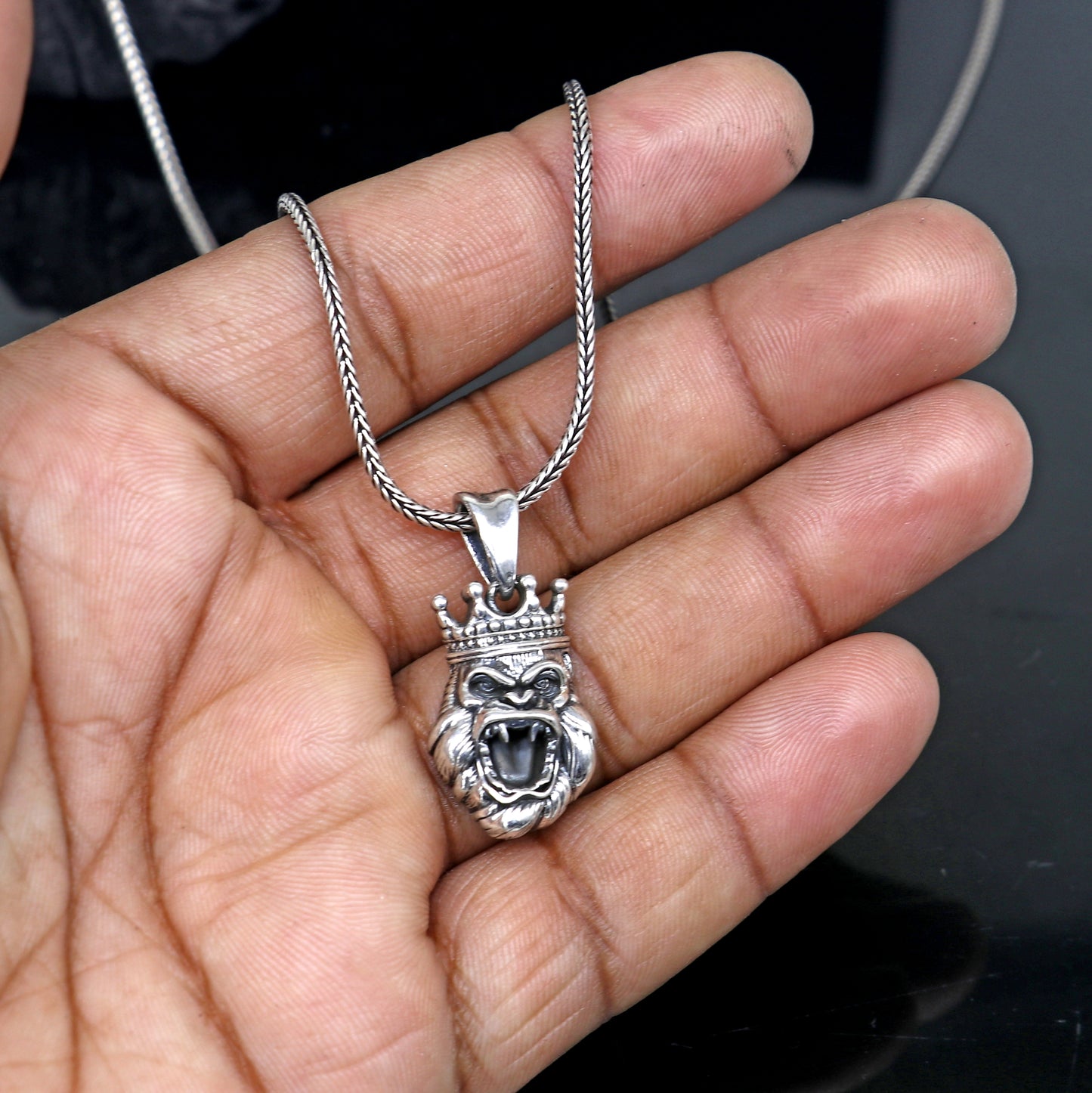 925 Sterling silver handmade  unique design king kong  pendant nsp877 - TRIBAL ORNAMENTS