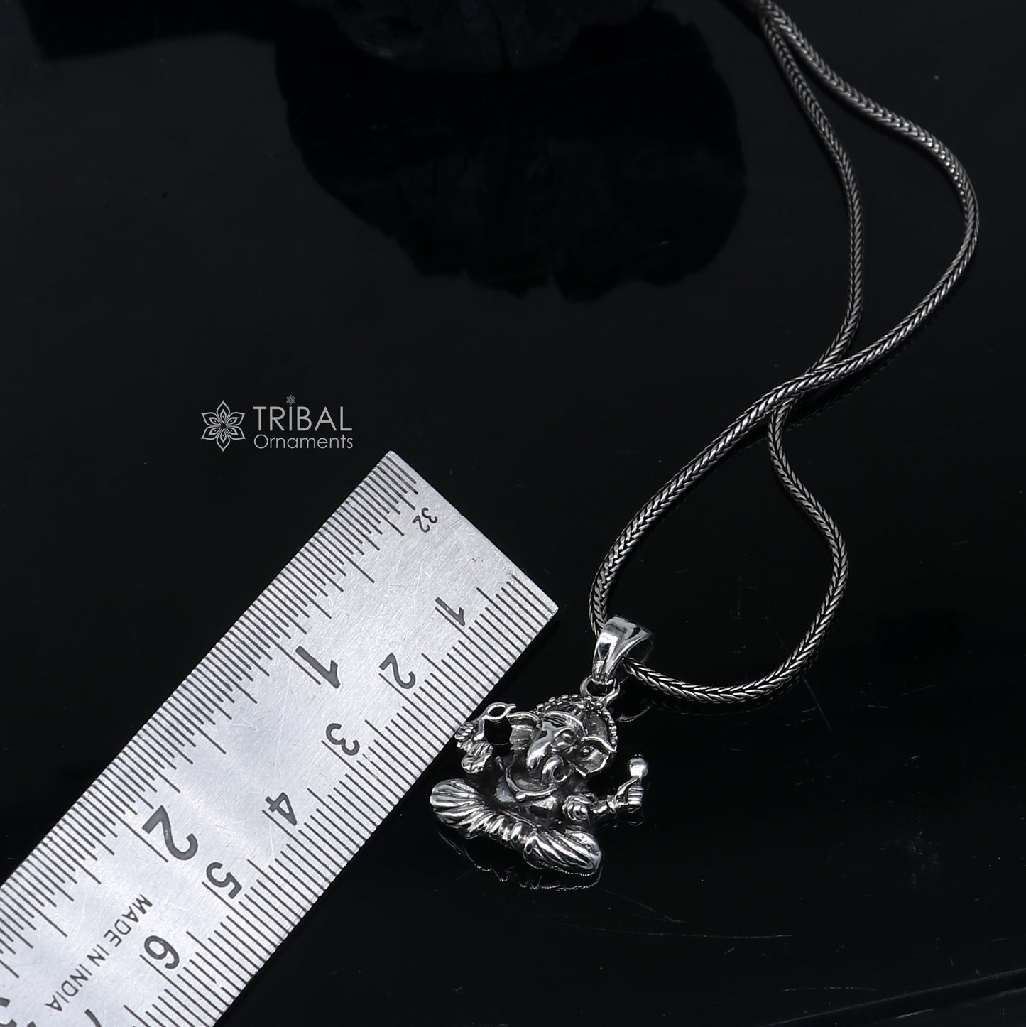 925 Sterling silver handmade  unique design Lord Ganesha pendant nsp876 - TRIBAL ORNAMENTS