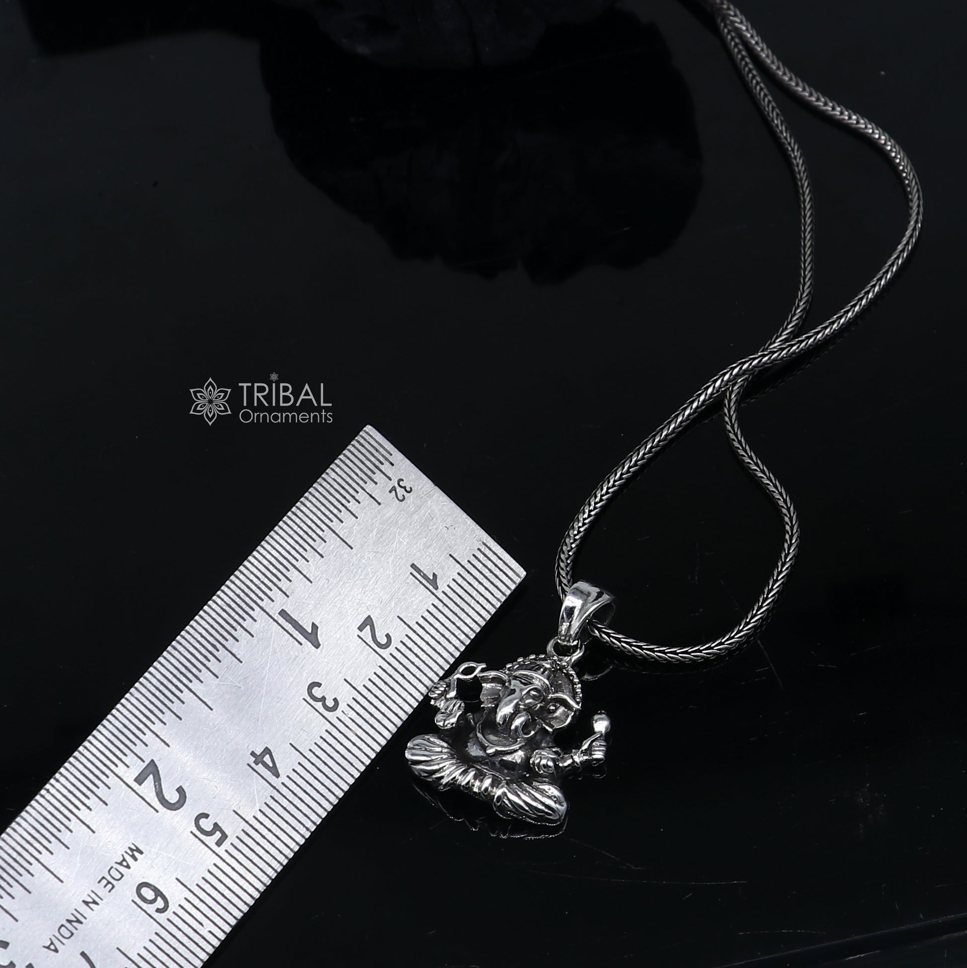 925 Sterling silver handmade  unique design Lord Ganesha pendant nsp876 - TRIBAL ORNAMENTS