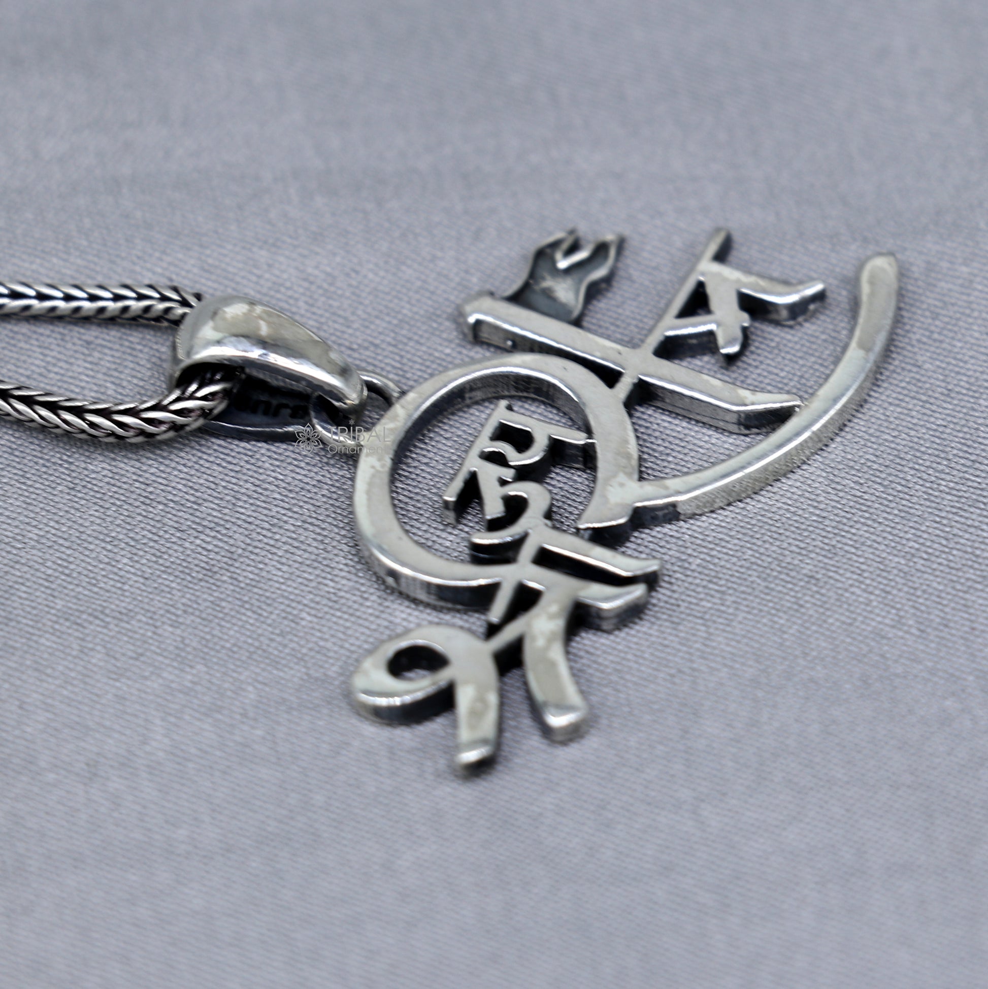 925 Sterling silver handmade  unique design Lord jai shree ram pendant nsp875 - TRIBAL ORNAMENTS