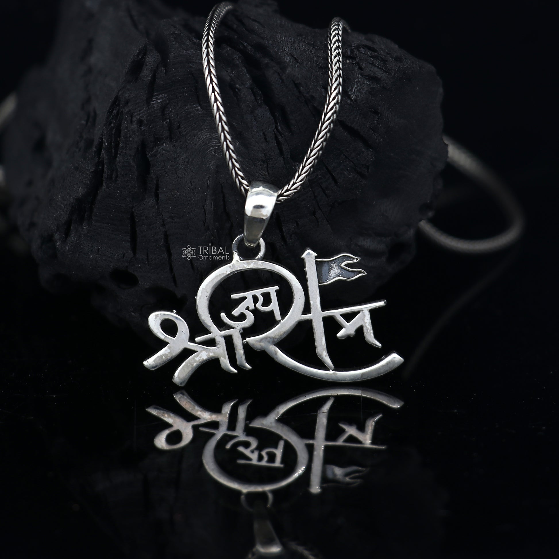 925 Sterling silver handmade  unique design Lord jai shree ram pendant nsp875 - TRIBAL ORNAMENTS