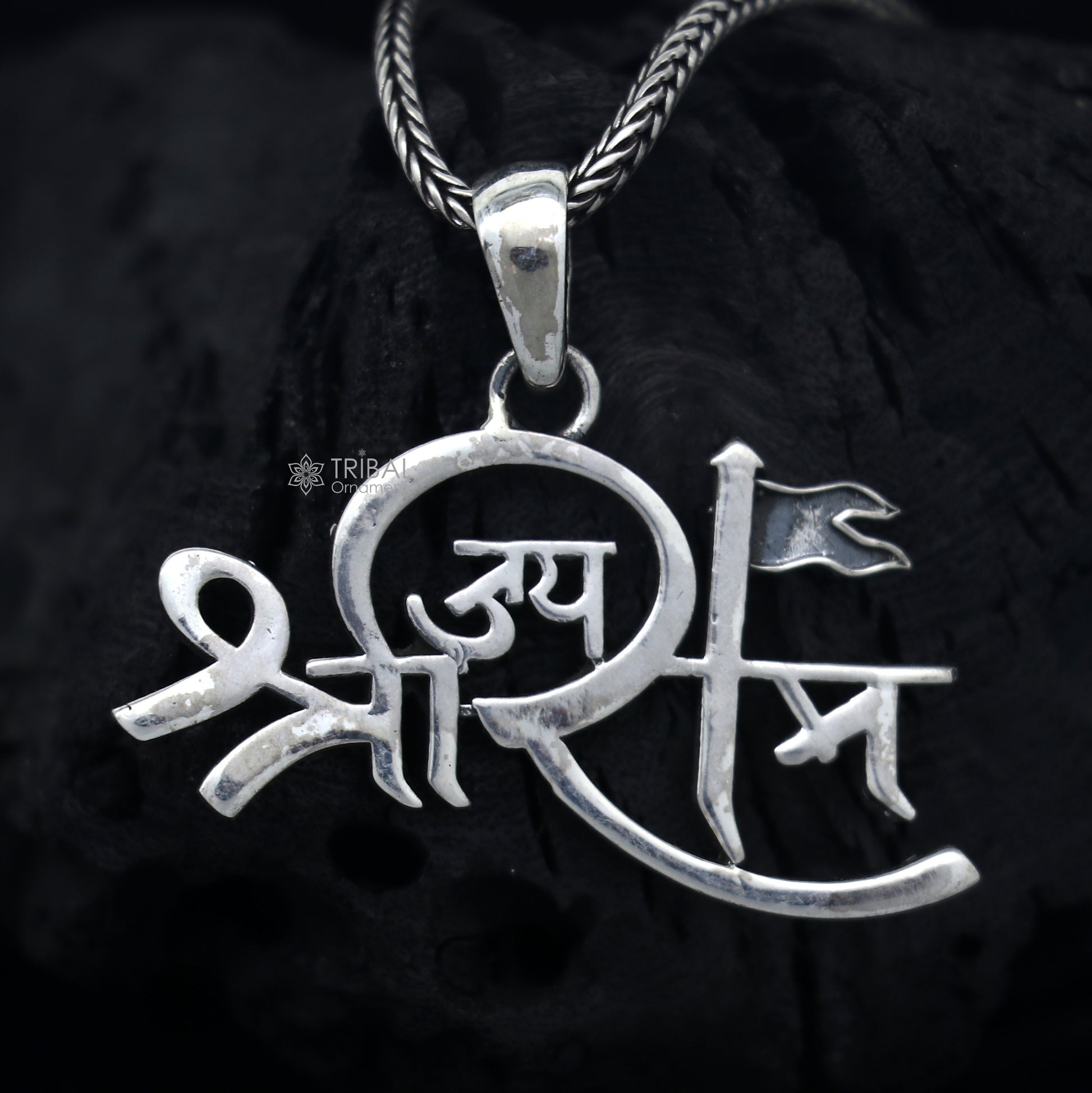 925 Sterling silver handmade  unique design Lord jai shree ram pendant nsp875 - TRIBAL ORNAMENTS
