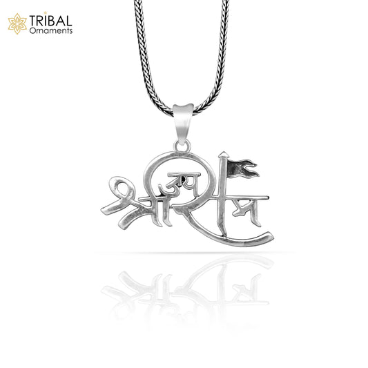 925 Sterling silver handmade  unique design Lord jai shree ram pendant nsp875 - TRIBAL ORNAMENTS