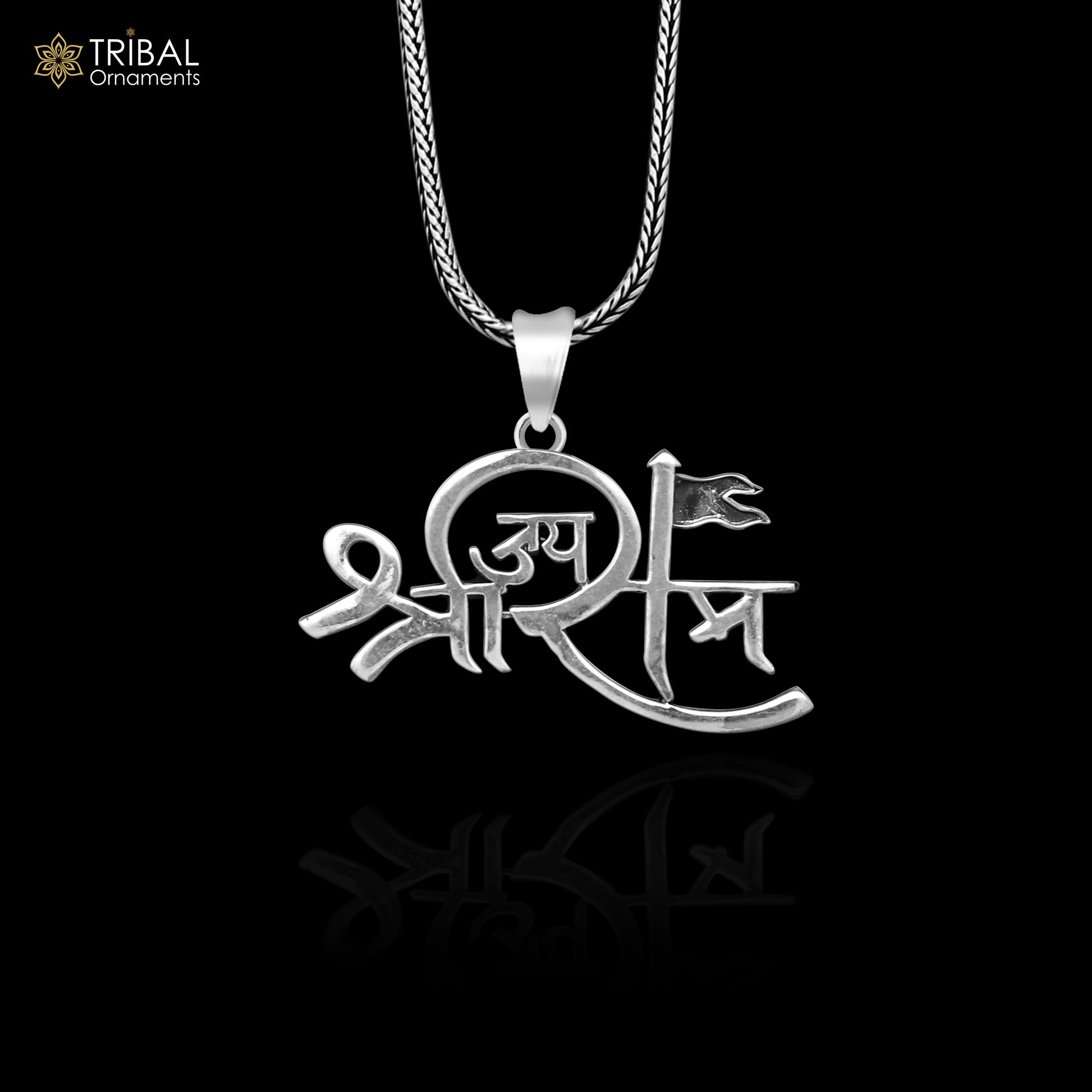 925 Sterling silver handmade  unique design Lord jai shree ram pendant nsp875 - TRIBAL ORNAMENTS