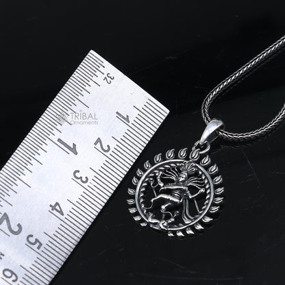 925 Sterling silver Natraj pendant by TRIBAL ORNAMENTS featuring a unique handmade tribal design.