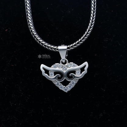 Handmade 925 sterling silver pendant with a unique tribal-inspired design by TRIBAL ORNAMENTS.