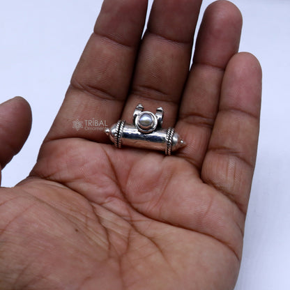 925 Sterling silver handmade customized amulet pendant, vintage mantra box design by TRIBAL ORNAMENTS.