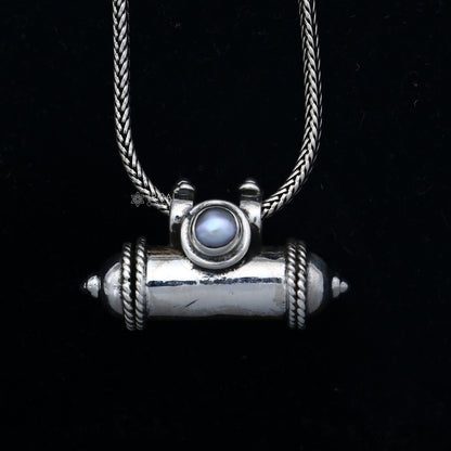 925 Sterling silver customized amulet pendant with intricate tribal design, vintage box pendant, handmade mantra box by TRIBAL ORNAMENTS.