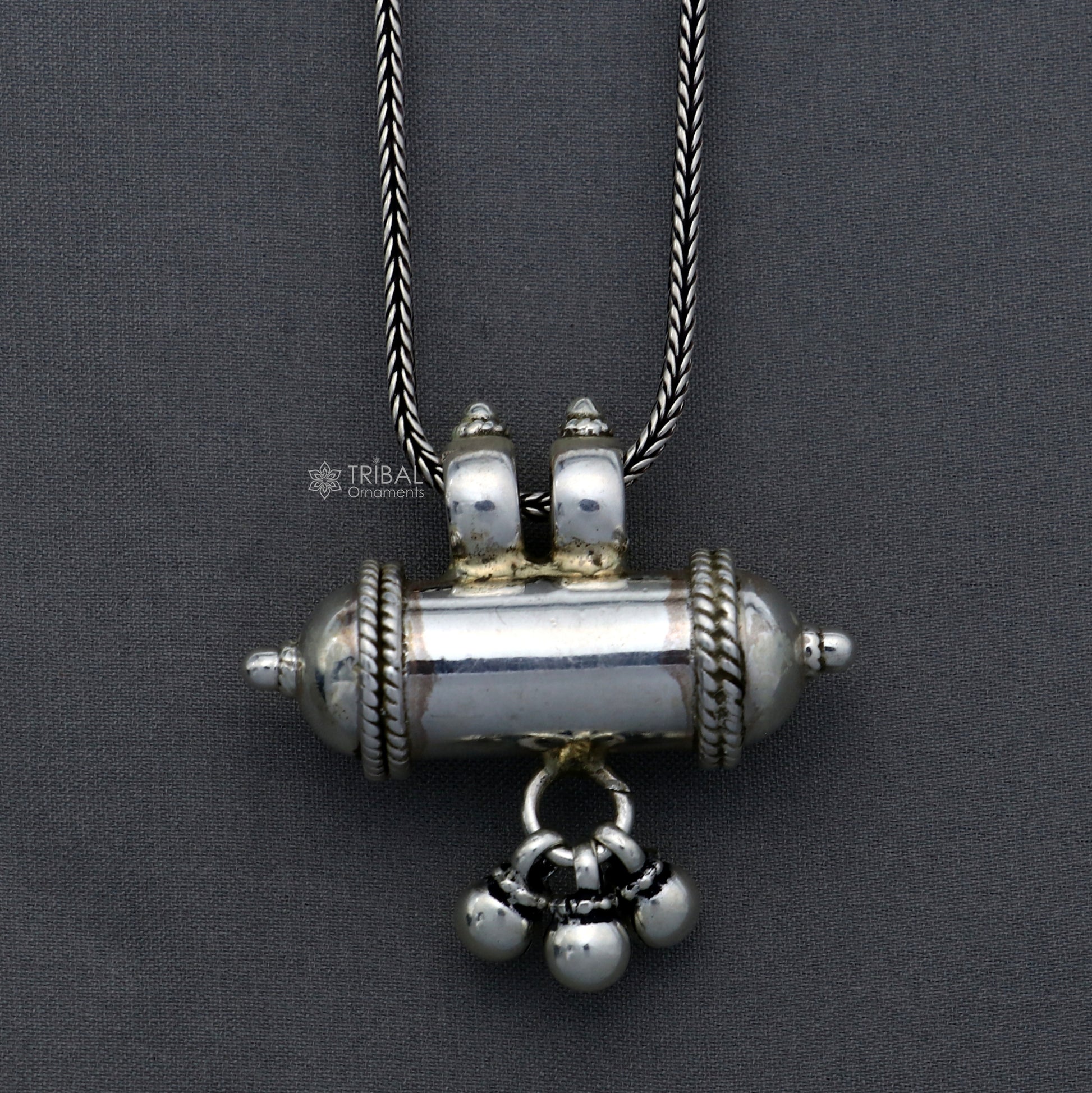 925 Sterling silver handmade vintage customized design amulet pendant, box pendant, container pendant, mantra box, silver tabiz nsp850 - TRIBAL ORNAMENTS