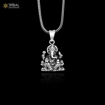925 sterling silver handmade vintage stylish trendy idol Ganesha pendant , exclusive designer unisex pendant silver locket jewelry ssp455 - TRIBAL ORNAMENTS