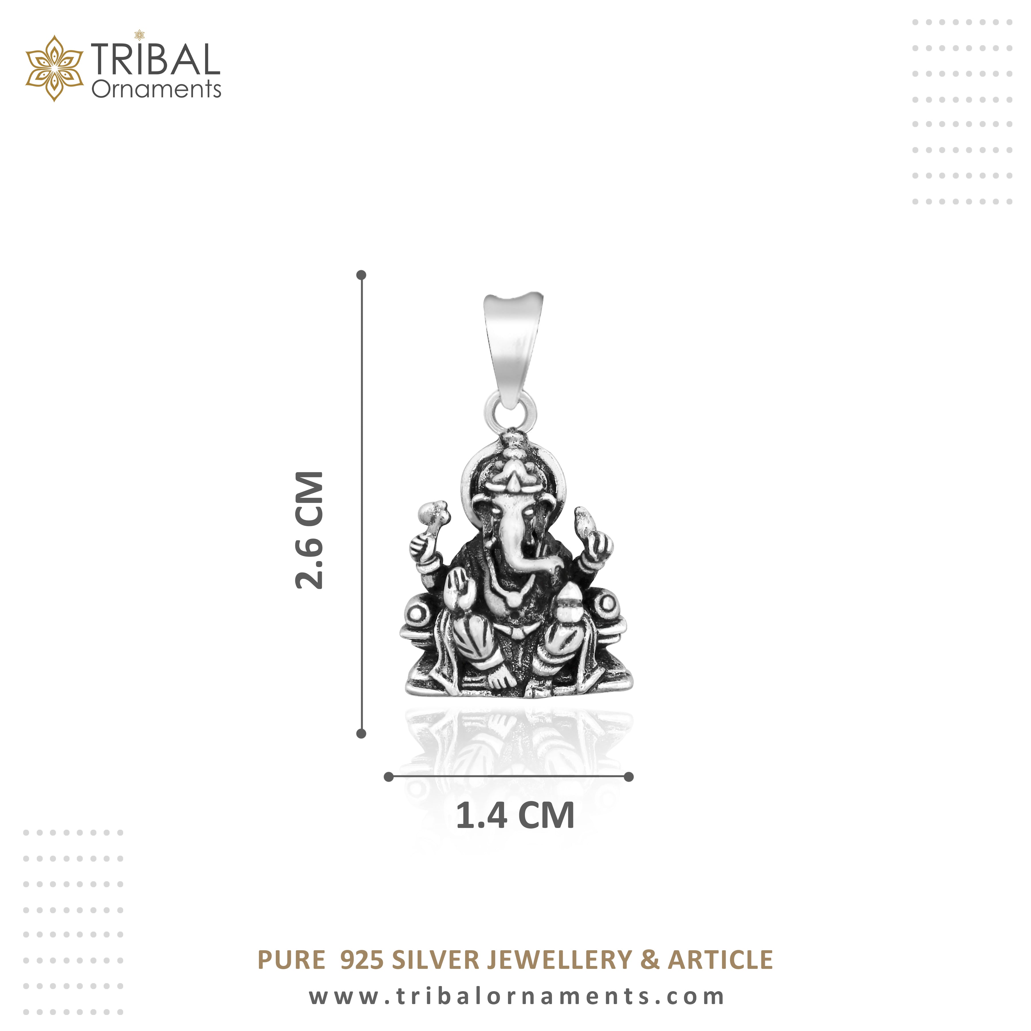 925 sterling silver idol Ganesha pendant unisex jewelry ssp455
