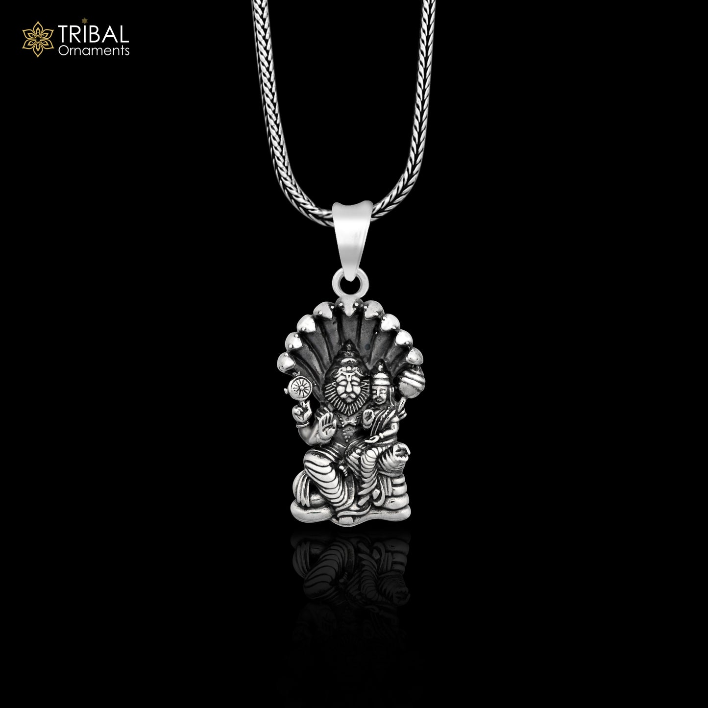 925 sterling silver handmade Vishnu with Laxmi (narsimha)pendant, amazing stylish unisex pendant personalized jewelry ssp445 - TRIBAL ORNAMENTS