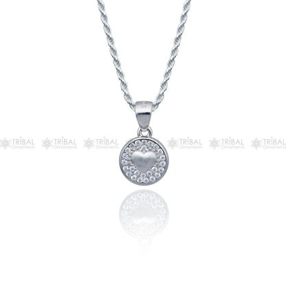 925 Sterling silver Heart shape diamond cubic zirconia stone  pendant nsp977 - TRIBAL ORNAMENTS