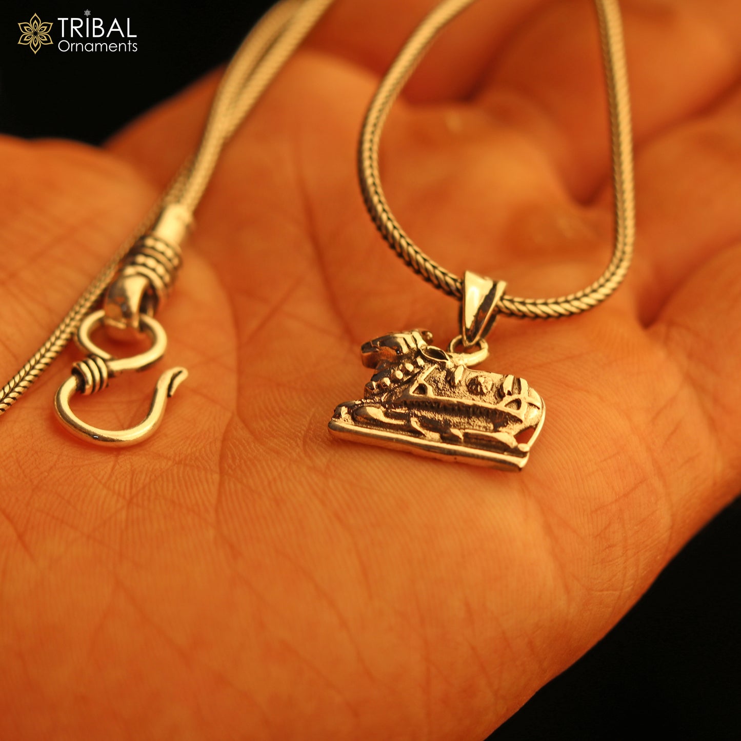 925 sterling silver Hindu idol Lord Shiva nandi maharaj pendant, excellent gifting unisex locket pendant jewelry nsp460 - TRIBAL ORNAMENTS