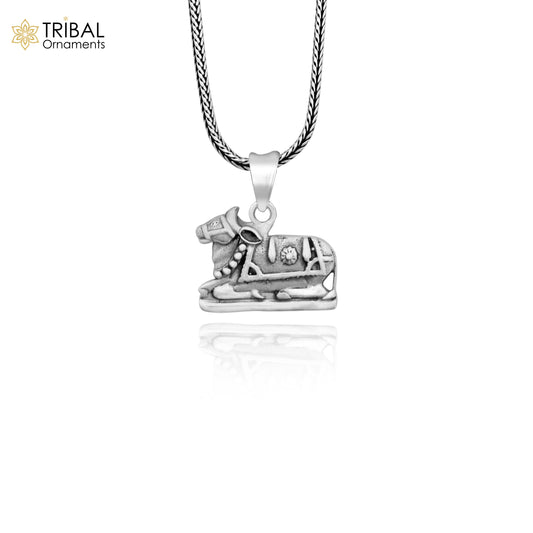 925 sterling silver Hindu idol Lord Shiva nandi maharaj pendant, excellent gifting unisex locket pendant jewelry nsp460 - TRIBAL ORNAMENTS