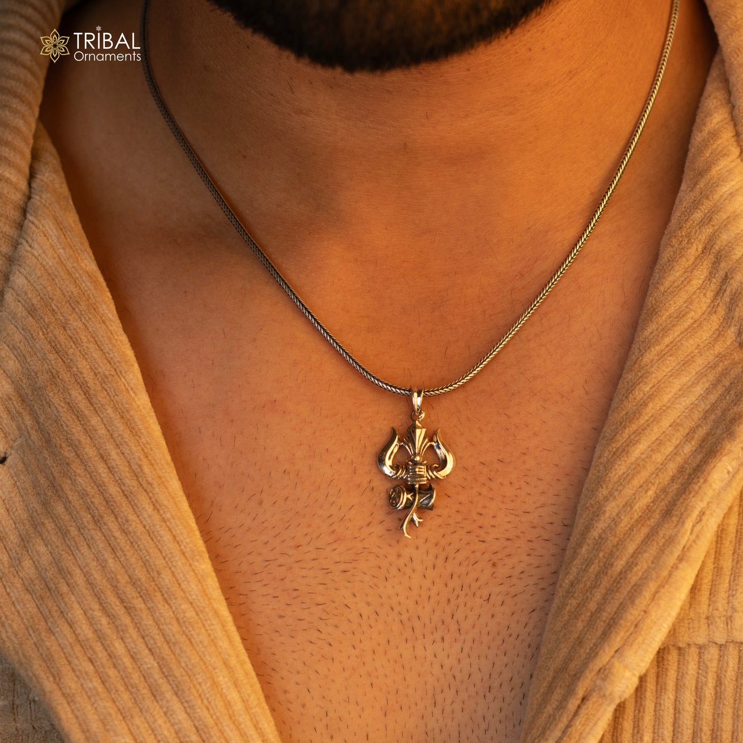 925 sterling silver Hindu idol Lord Shiva trident pendant, amazing vintage design gifting pendant customized god jewelry ssp524 - TRIBAL ORNAMENTS