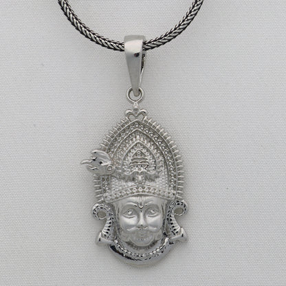 925 sterling silver Khatu Shyam pendant featuring Lord Krishna, tribal divine jewelry, detailed religious pendant, NSP805 design