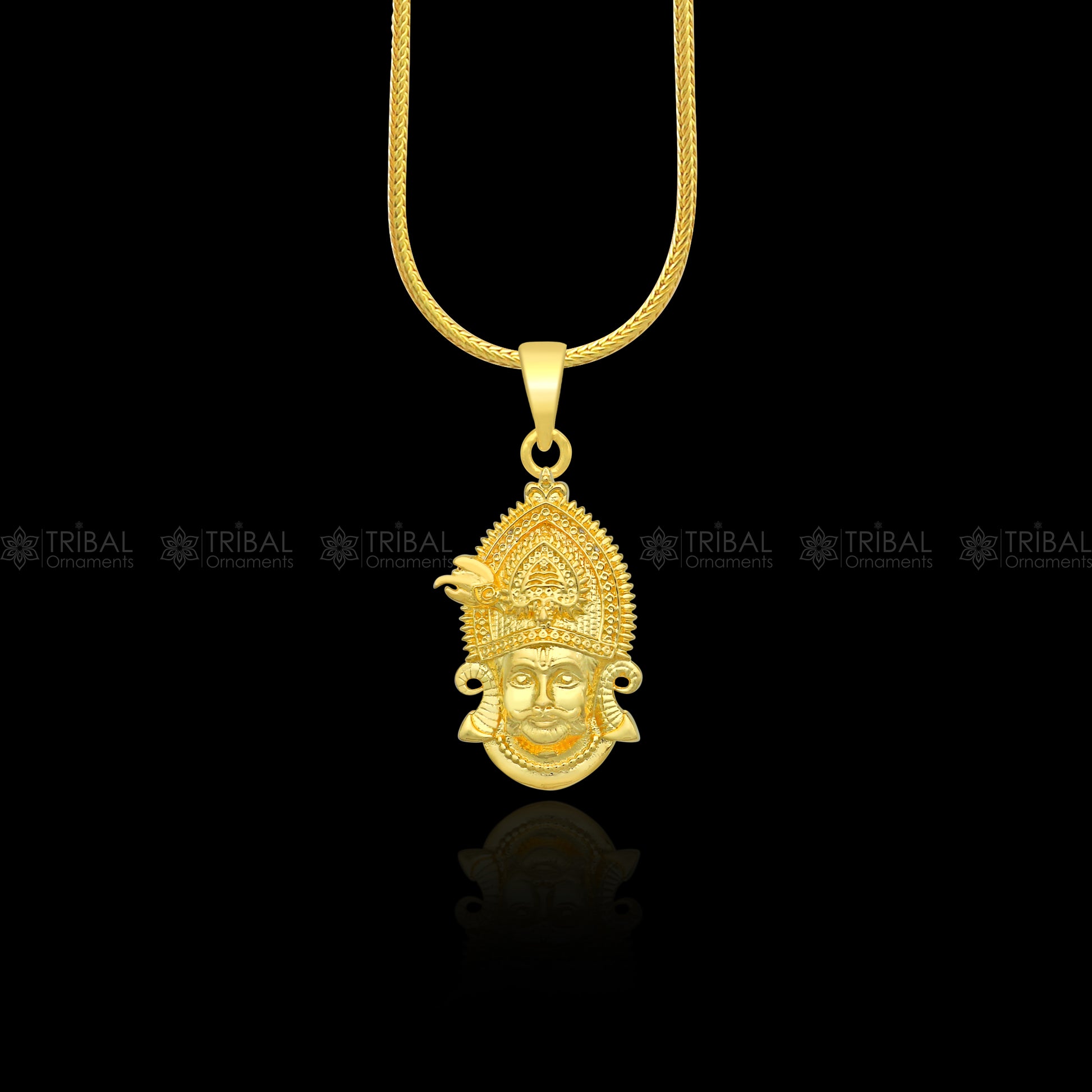 925 sterling silver Khatu Shyam pendant/ lord Krishna, amazing divine pendant locket tribal jewelry nsp916 - TRIBAL ORNAMENTS