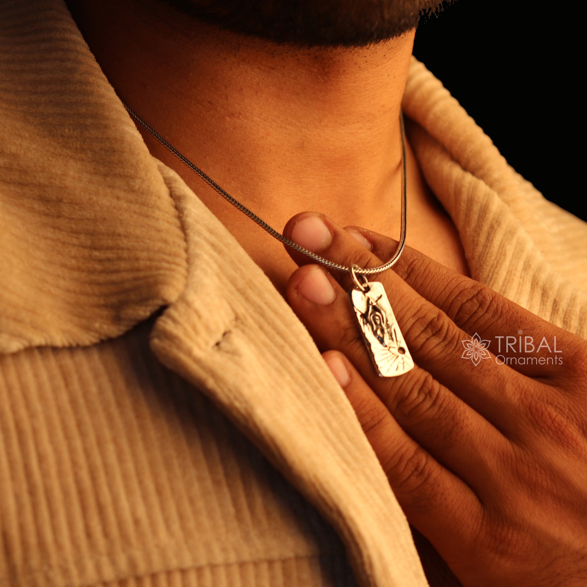 925 sterling silver lady handmade design stylish pendant and necklace jewellery nsp997 - TRIBAL ORNAMENTS