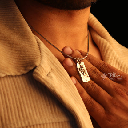 925 sterling silver lady handmade pendant and necklace by TRIBAL ORNAMENTS, stylish jewelry with intricate design.