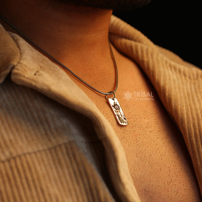 Sterling silver lady pendant and necklace jewelry with handmade tribal design by TRIBAL ORNAMENTS