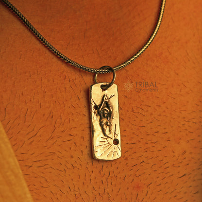 Handmade 925 sterling silver lady pendant and necklace with stylish tribal design, jewelry by TRIBAL ORNAMENTS.