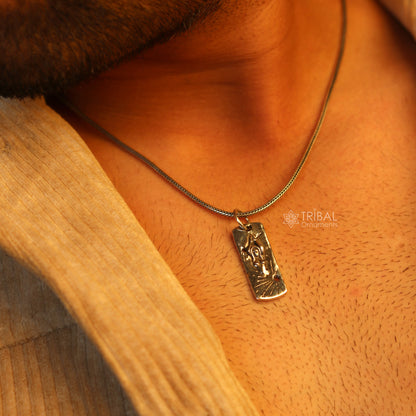 Sterling silver lady pendant and necklace jewelry with handmade tribal design, stylish and intricate for elegant accessorizing.