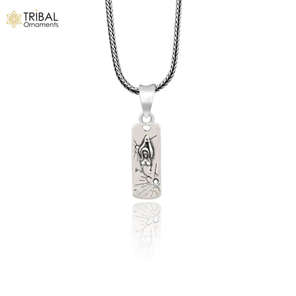 Sterling silver lady pendant and necklace jewelry with handmade tribal-inspired design by TRIBAL ORNAMENTS