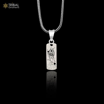 Sterling silver handmade stylish pendant and necklace jewelry featuring intricate lady design by TRIBAL ORNAMENTS.