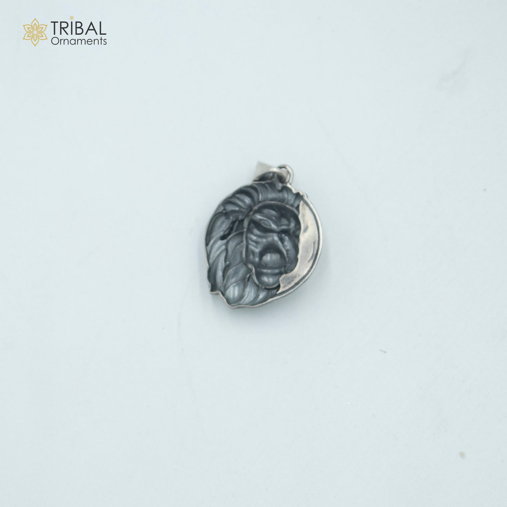 925 sterling silver lion head Pendant  with chain tribal  jewellery nsp1021 - TRIBAL ORNAMENTS