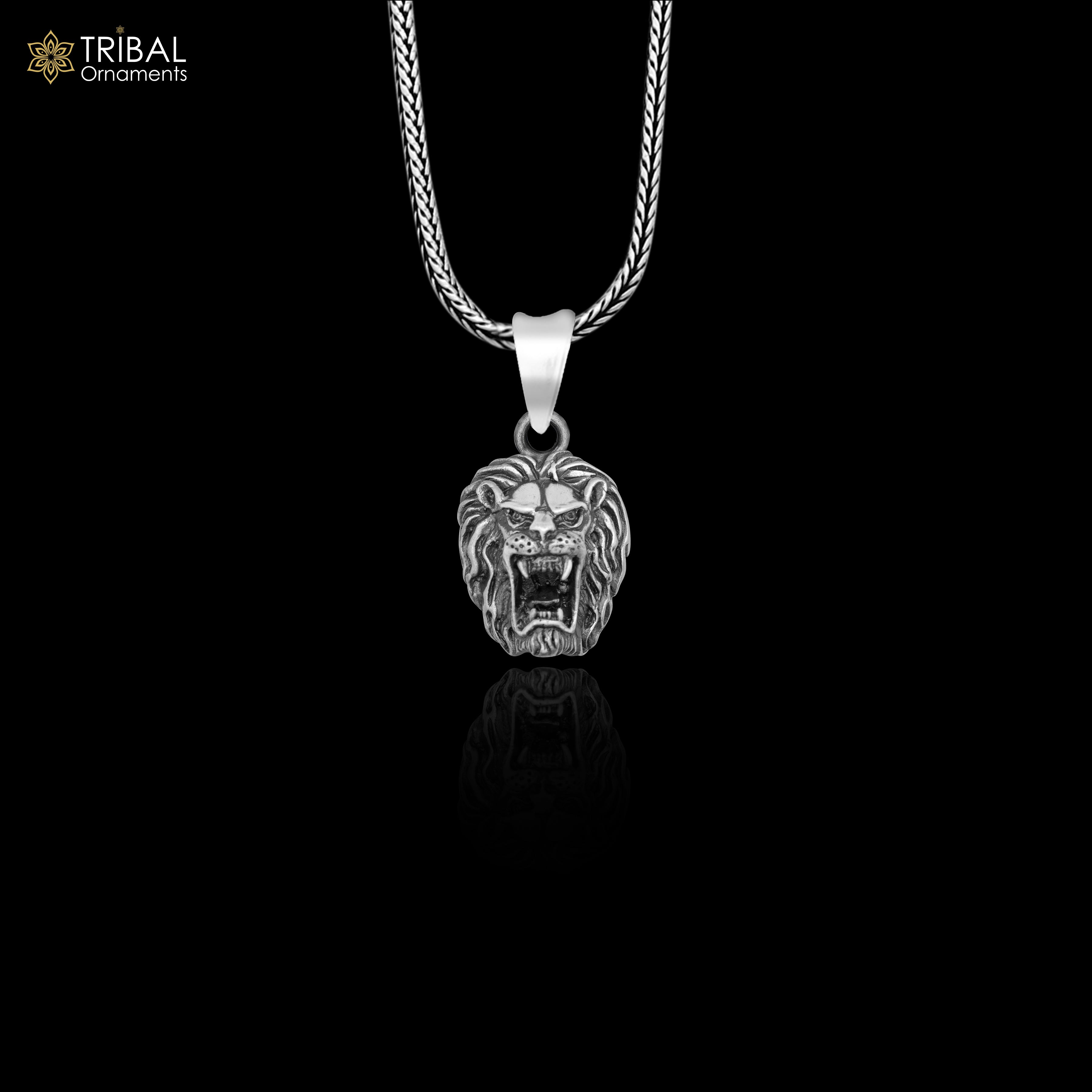 925 sterling silver lion king Pendant with chain | TRIBAL ORNAMENTS