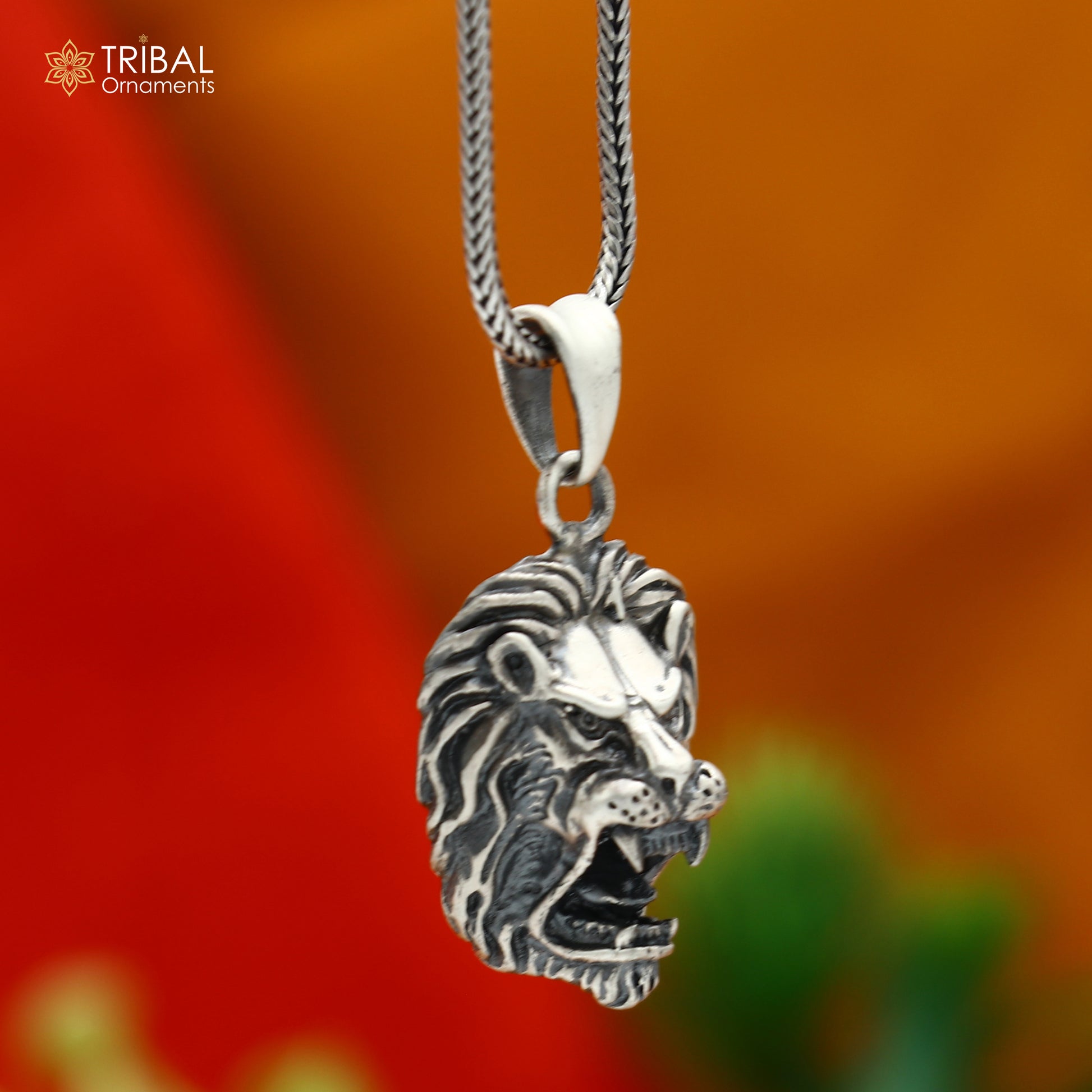 925 sterling silver lion king Pendant with chain tribal  jewellery nsp1024 - TRIBAL ORNAMENTS