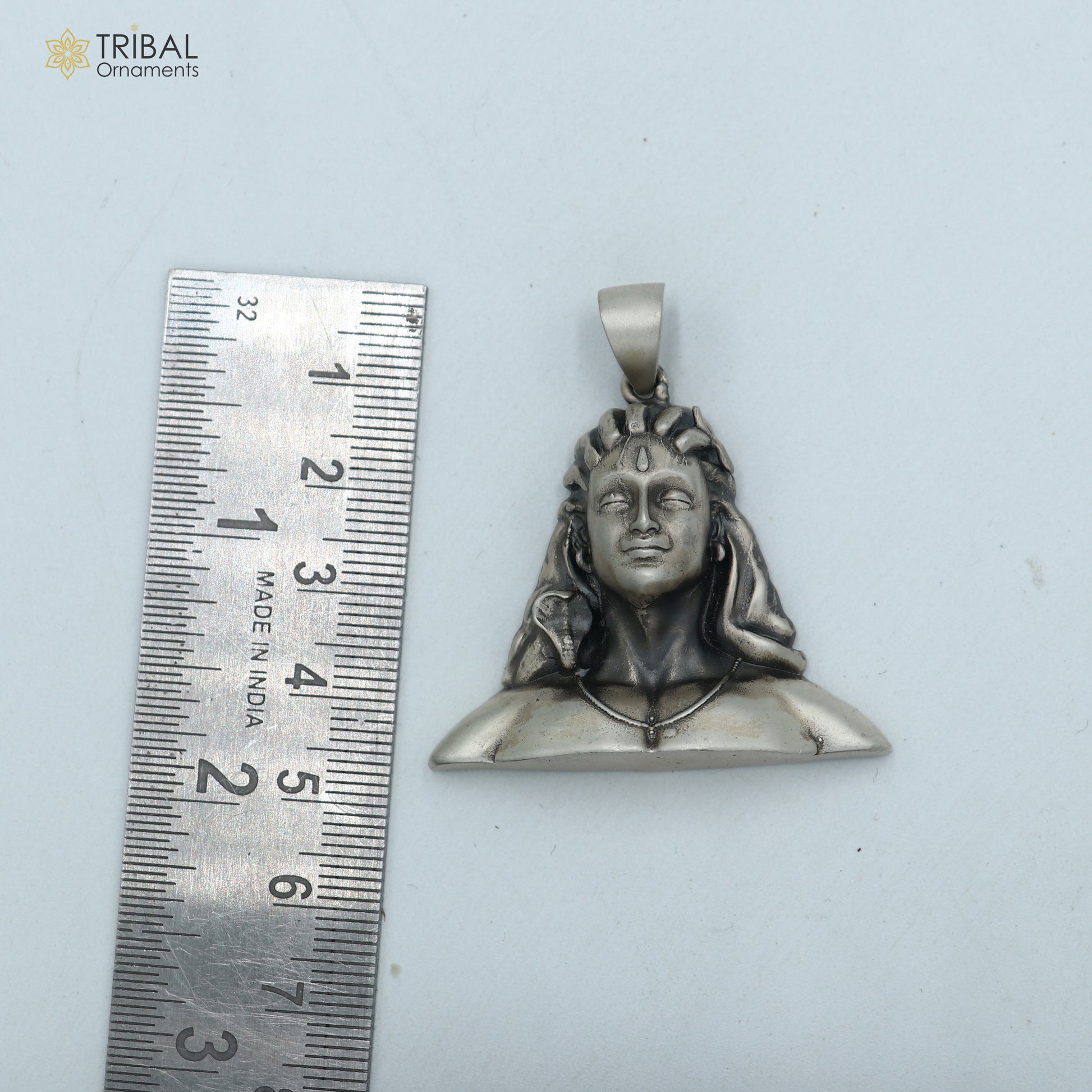 925 sterling silver lord Adiyogi shiva divine Pendant with chain tribal jewellery nsp1012 - TRIBAL ORNAMENTS
