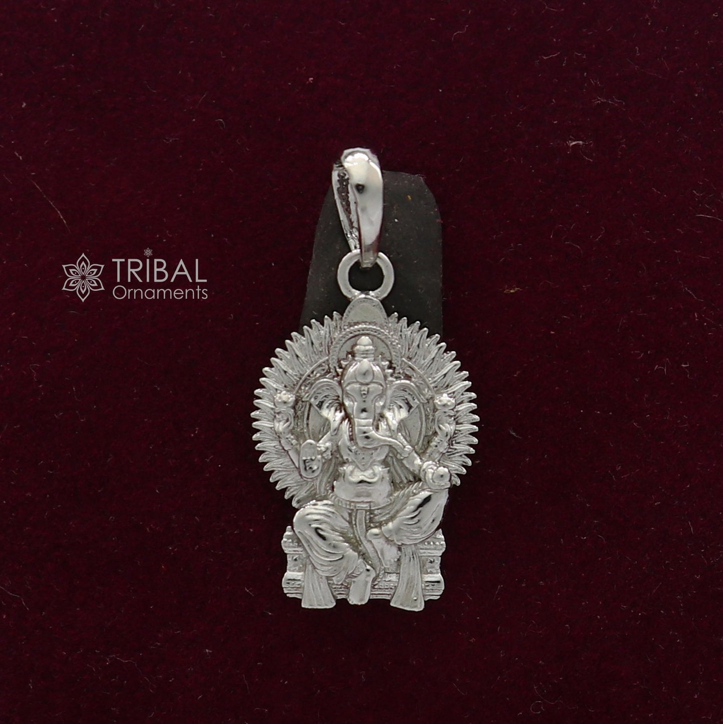 925 sterling silver Lord GANESHA design pendant necklace, Lord Ganesha unique style handmade pendant for unisex gift  Nsp822 - TRIBAL ORNAMENTS