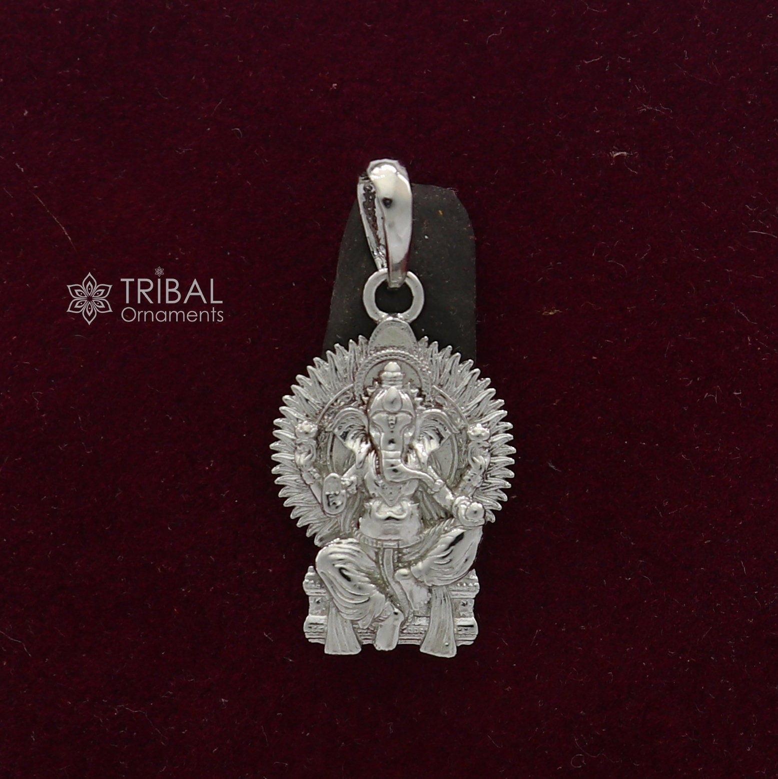 925 sterling silver Lord GANESHA design pendant necklace, Lord Ganesha unique style handmade pendant for unisex gift  Nsp822 - TRIBAL ORNAMENTS