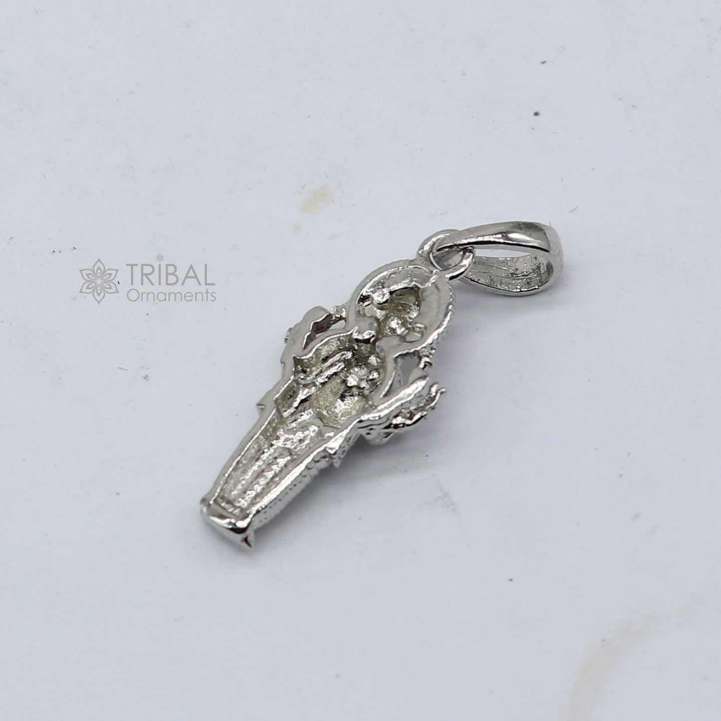 925 sterling silver Lord Ganesha pendant featuring a standing design, unisex jewelry handmade by Tribal Ornaments.