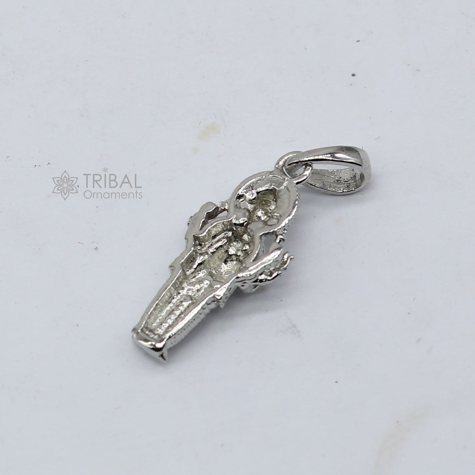 925 sterling silver Lord Ganesha pendant featuring a standing design, unisex jewelry handmade by Tribal Ornaments.